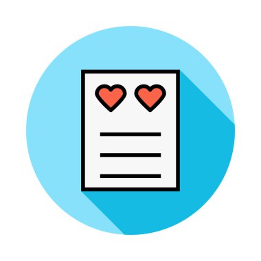 Kalpler düz stil ikonu, vektör çizim, Sevgililer günü kavramı ile romantik kartı  