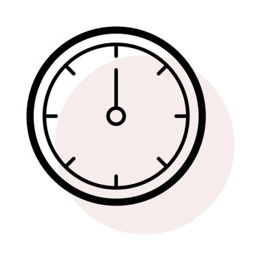 Saat düz stil simgesi, vektör çizim 