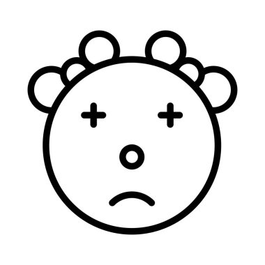 palyaço baş düz stil ikonu, vektör çizim 