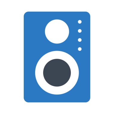 Hoparlör düz stil ikonu, vektör çizim 