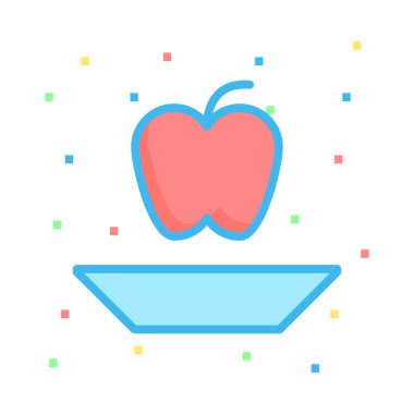 Apple plaka düz stil ikonu, vektör çizim ile  