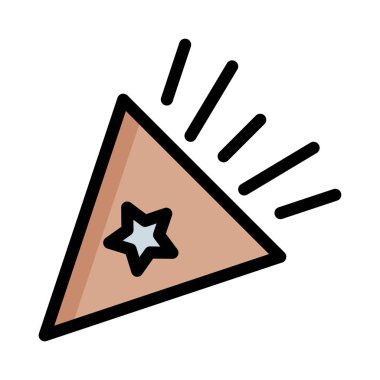 Yeni yıl konfeti popper düz stil ikonu, vektör çizim 