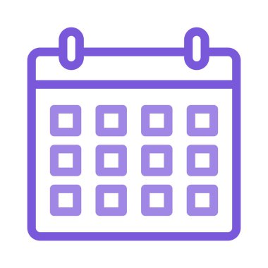 yıllık takvim düz biçim simgesi, vektör illüstrasyonu 