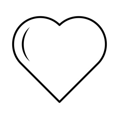 kalp düz stil ikonu, vektör çizim, Sevgililer günü kavramı 