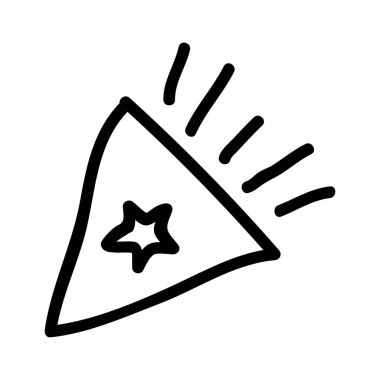 Yeni yıl konfeti popper düz stil ikonu, vektör çizim 