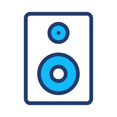 Hoparlör düz stil ikonu, vektör çizim 