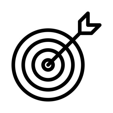 Dart tahtası düz stil ikonu, vektör çizim, başarı kavramı 