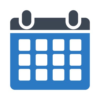 yıllık takvim düz biçim simgesi, vektör illüstrasyonu 