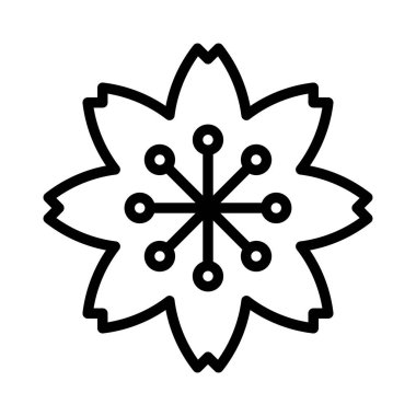 güzel çiçek düz stil ikonu, vektör çizim 