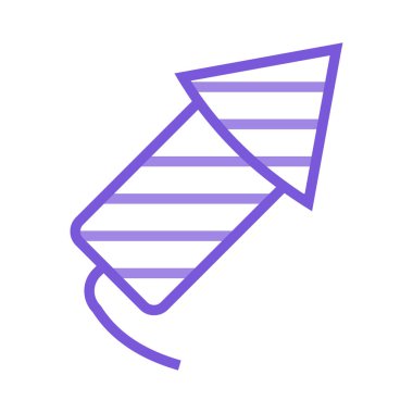 havai fişek roket düz stil ikonu, vektör çizim 