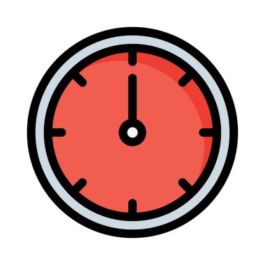 Saat düz stil simgesi, vektör çizim 