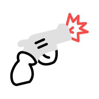 tabanca düz stil ikonu, vektör çizim 