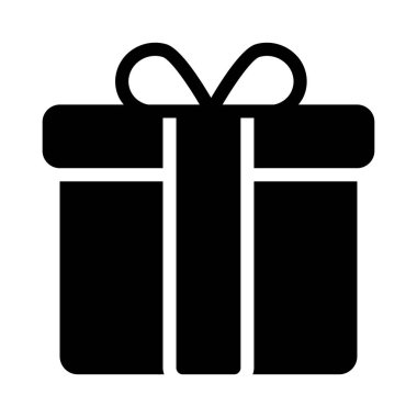 Noel hediyesi yay ile yay düz stil ikonu, vektör çizim 