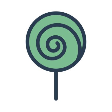 tatlı lolipop düz stil ikonu, vektör çizim 