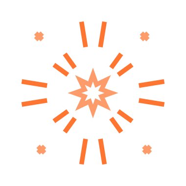 Yeni yıl havai fişek patlama düz stil ikonu, vektör çizim 