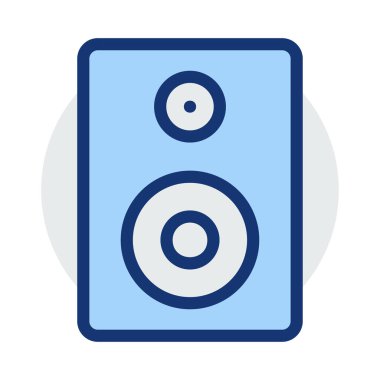 Hoparlör düz stil ikonu, vektör çizim 