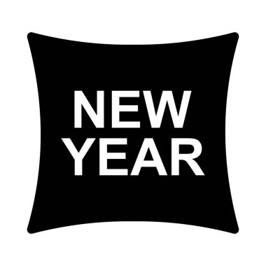 Yeni yıl afiş düz stil ikonu, vektör çizim 