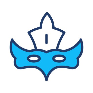 Yeni yıl karnaval maskesi düz stil ikonu, vektör çizim 