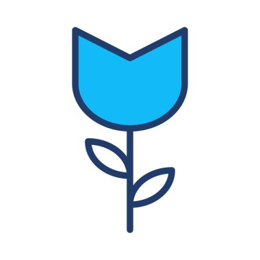 güzel çiçek düz stil ikonu, vektör çizim 