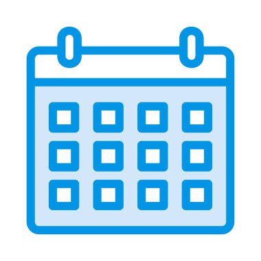 yıllık takvim düz biçim simgesi, vektör illüstrasyonu 