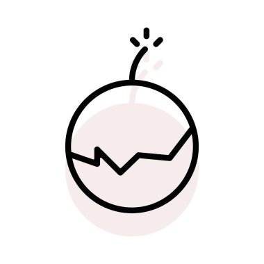 Yeni yıl havai fişek düz stil ikonu, vektör çizim bomba  