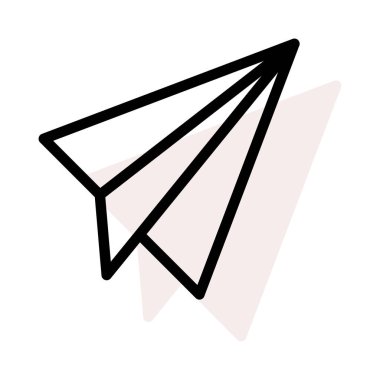 Kağıt Uçak düz stil ikonu, vektör çizim 