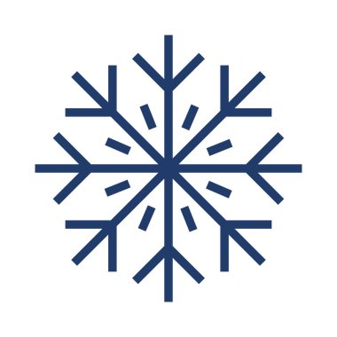 Noel dekoratif kar tanesi düz stil ikonu, vektör çizim 