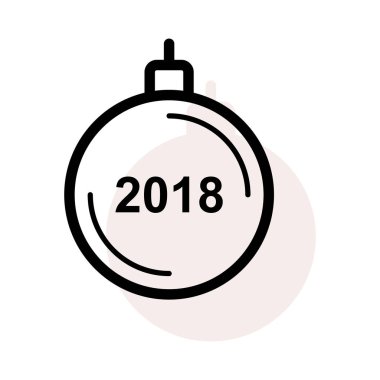 Noel dekoratif topu düz stil ikonu, vektör çizim  