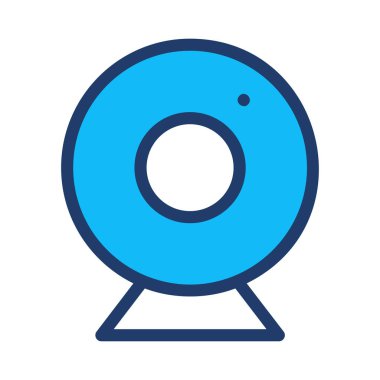 Webcam düz stil ikonu, vektör çizim 