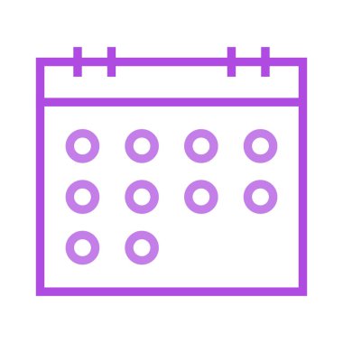 yıllık takvim düz biçim simgesi, vektör illüstrasyonu 