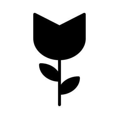 güzel çiçek düz stil ikonu, vektör çizim 