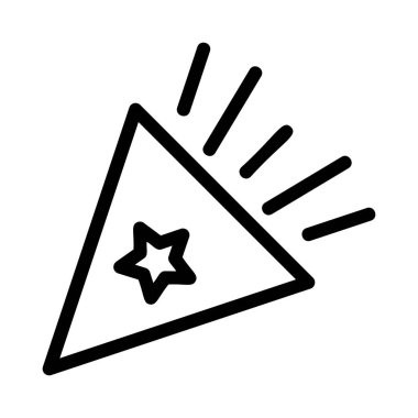 Yeni yıl konfeti popper düz stil ikonu, vektör çizim 