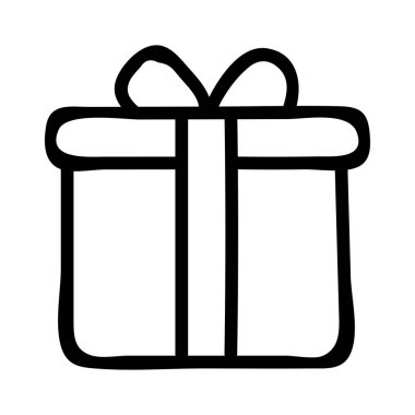 Noel hediyesi yay ile yay düz stil ikonu, vektör çizim 