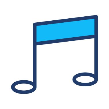 müzik notu düz stil ikonu, vektör çizim 