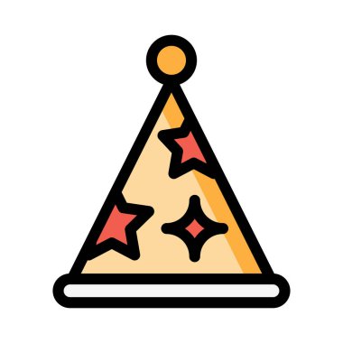 parti şapkası düz stil ikonu, vektör çizim 