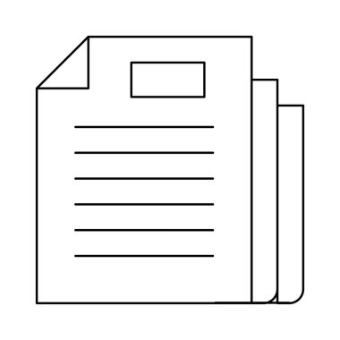 iş belge düz stil ikonu, vektör çizim 