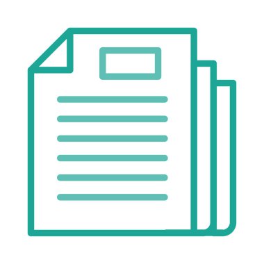 iş belge düz stil ikonu, vektör çizim 