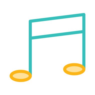 müzik notu düz stil ikonu, vektör çizim 