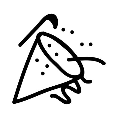 Yeni yıl konfeti popper düz stil ikonu, vektör çizim 