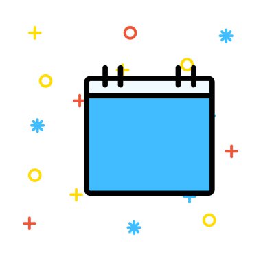 yıllık takvim düz biçim simgesi, vektör illüstrasyonu 