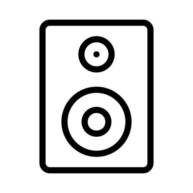 Hoparlör düz stil ikonu, vektör çizim 