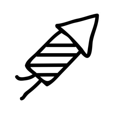 Yeni yıl havai fişek düz stil ikonu, vektör çizim roket 