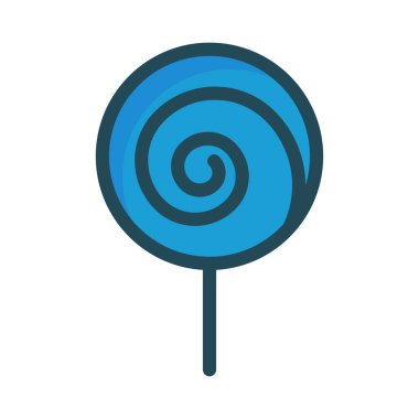 tatlı lolipop düz stil ikonu, vektör çizim 