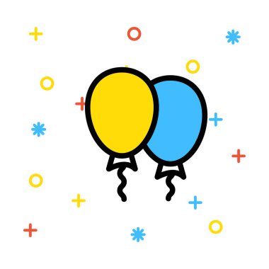 Parti balonları düz stil ikonu, vektör çizim 
