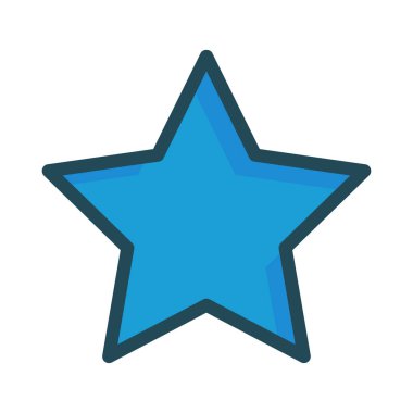 Yeni yıl yıldız dekorasyon düz stil ikonu, vektör çizim  