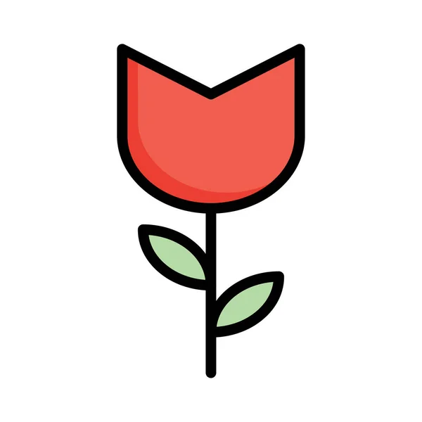 Mooie Bloem Platte Stijlicoon Vectorillustratie — Stockvector