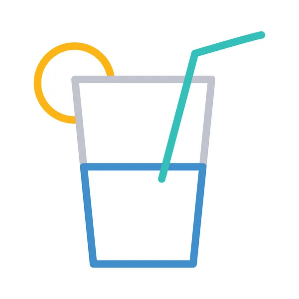 果汁在玻璃平面样式图标 向量例证 — 图库矢量图片