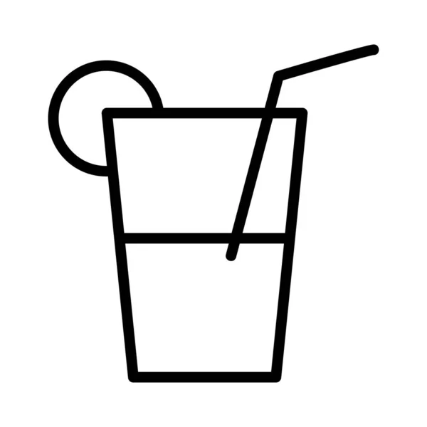 Juice Glass Flat Style Icon Vector Illustration — Stock Vector