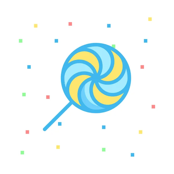 Sweet Lollipop Flat Style Icon Vector Illustration — Stock Vector