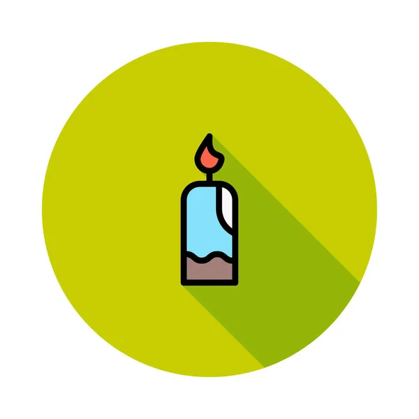 Decorative Candle Flame Flat Style Icon Vector Illustration — Stock Vector